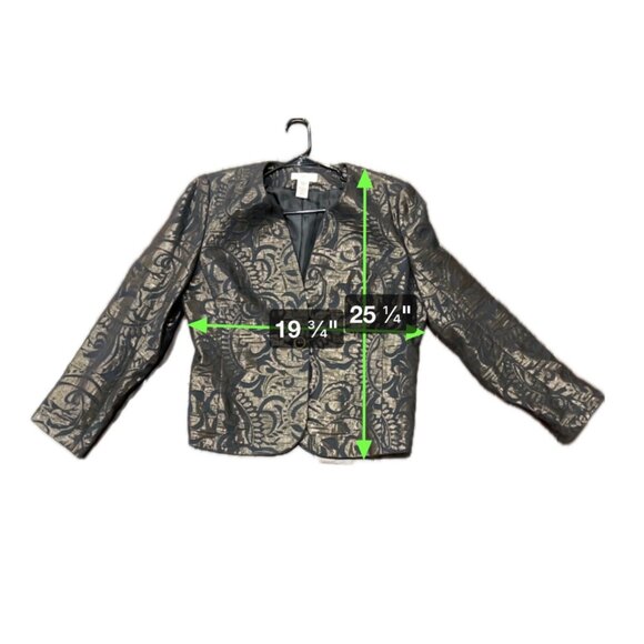 Covington Womens Metallic Brocade Jacket Sz XL - Picture 7 of 7